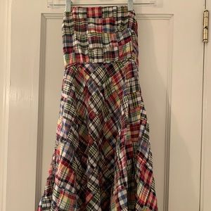 Madras Jcrew Strapless Dress